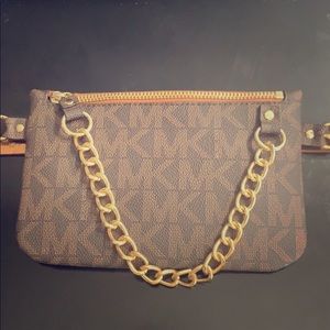 NEW MICHAEL Michael-Kors MK Brown Belt Fanny Pack